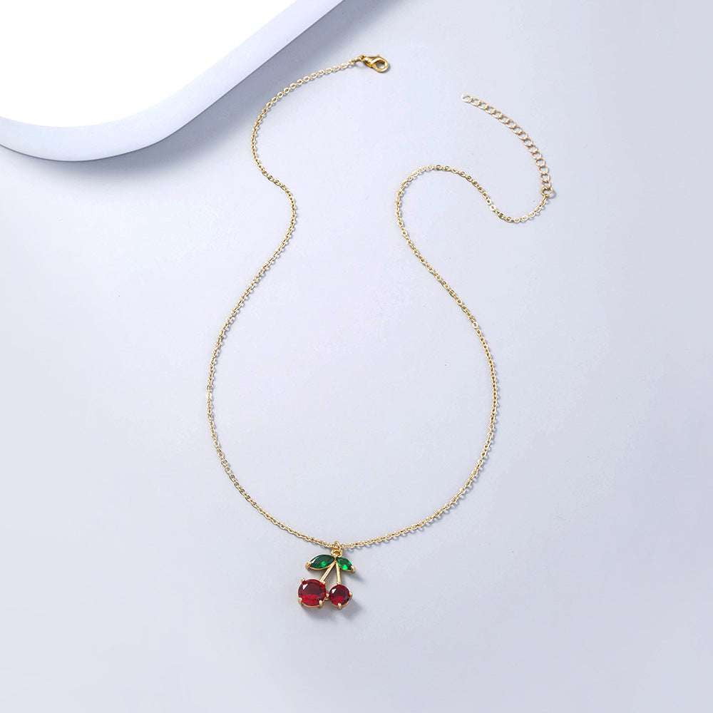 Cherry Zircon Jewelry, Elegant Pendant Necklace, Red Zircon Necklace - available at Sparq Mart