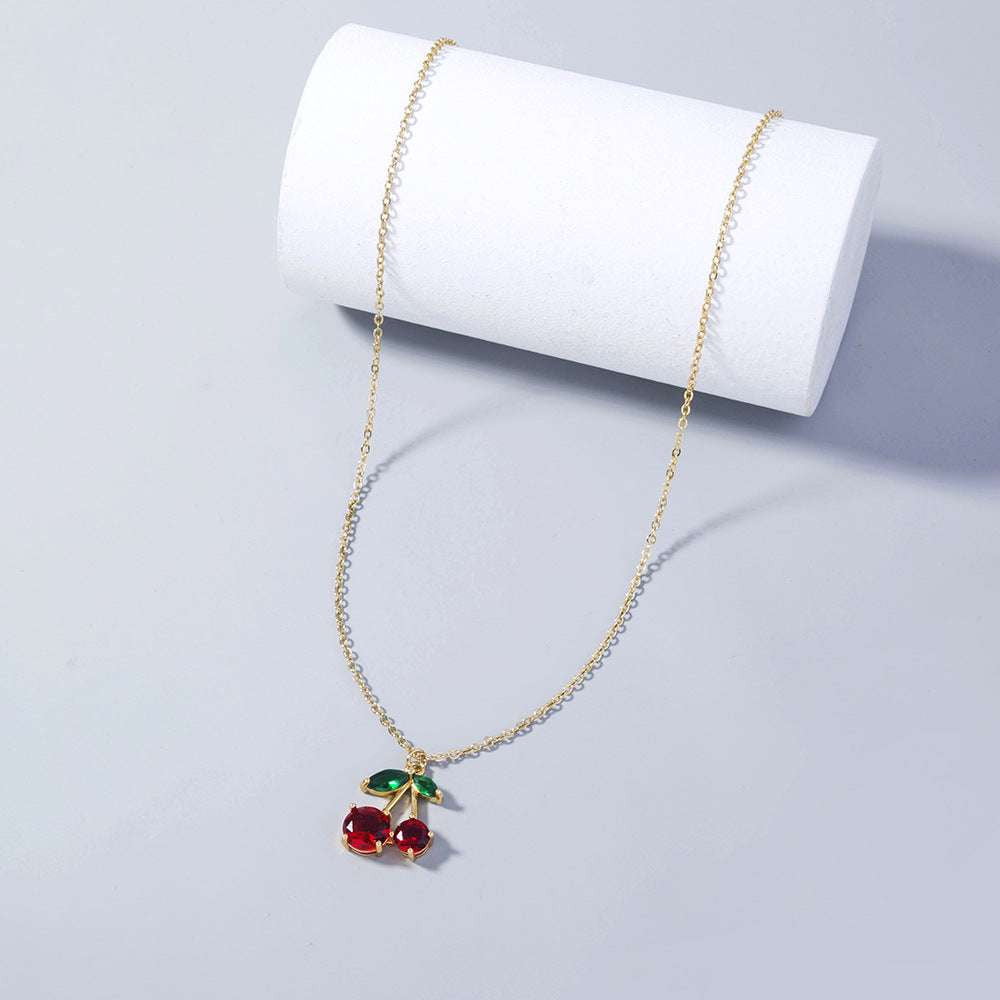 Cherry Zircon Jewelry, Elegant Pendant Necklace, Red Zircon Necklace - available at Sparq Mart