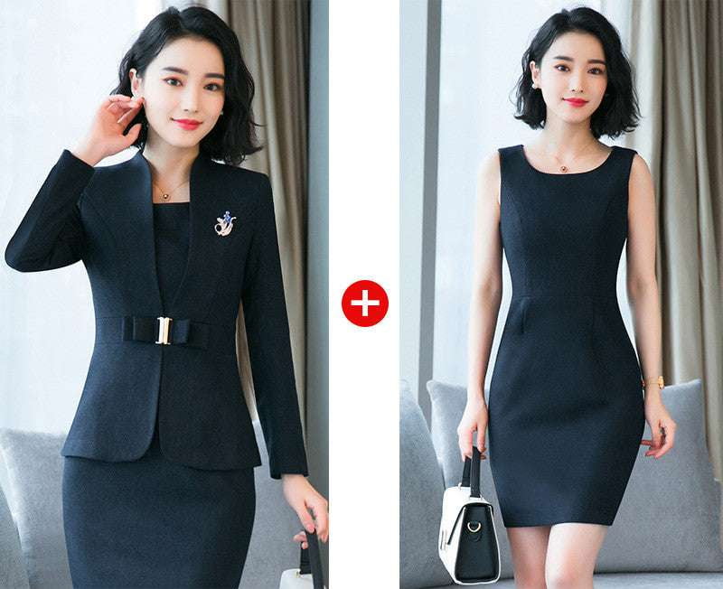 Collarless Suit Women, Elegant Office Suit, Formal Business Attire - available at Sparq Mart