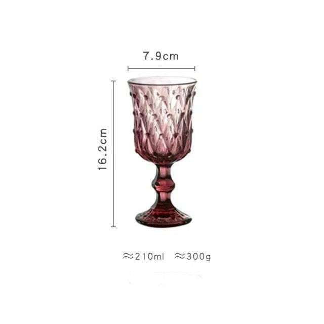 Decorative Goblet Glassware, Embossed Wine Glass, European Wine Glasses - available at Sparq Mart