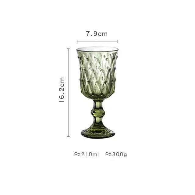 Decorative Goblet Glassware, Embossed Wine Glass, European Wine Glasses - available at Sparq Mart