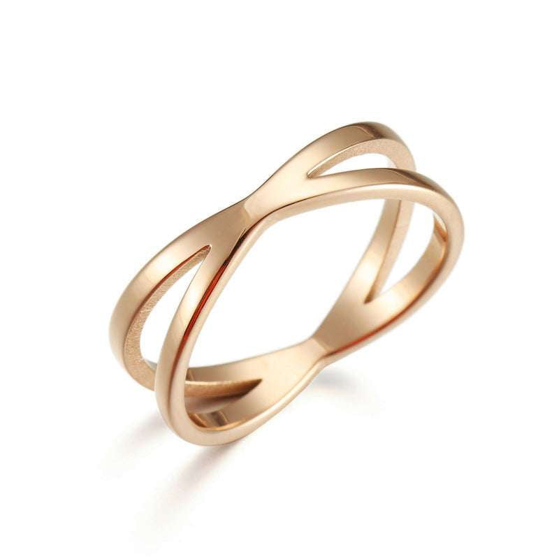 Cross Design Jewelry, Elegant Titanium Steel Ring, Gold Cross Band Ring - available at Sparq Mart