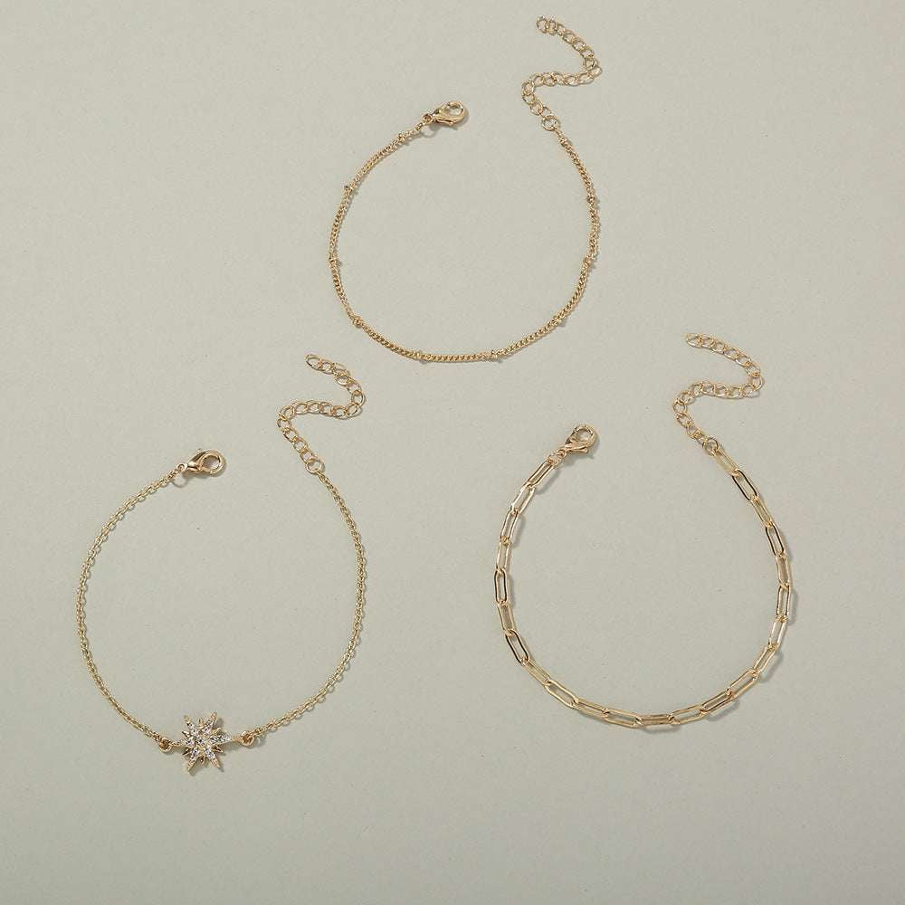Elegant Diamond Bracelet, Golden Layered Bracelet, Women's Luxury Bangle - available at Sparq Mart