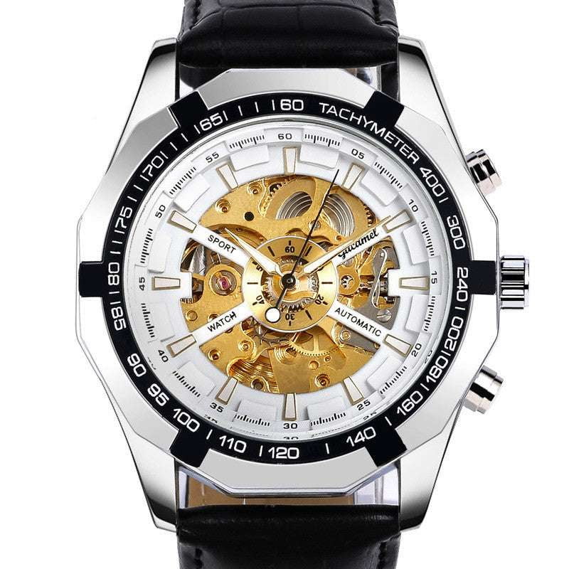 Elegant Timepiece Collectible, Mechanical Steel Wristwatch, Waterproof Business Watch - available at Sparq Mart