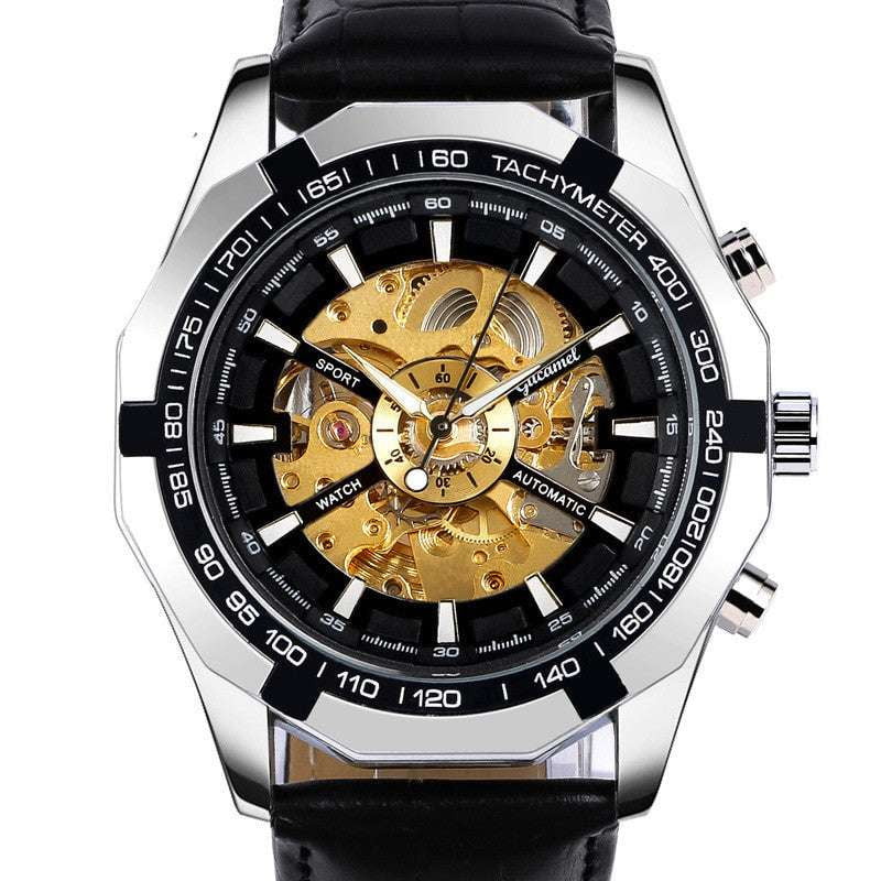 Elegant Timepiece Collectible, Mechanical Steel Wristwatch, Waterproof Business Watch - available at Sparq Mart