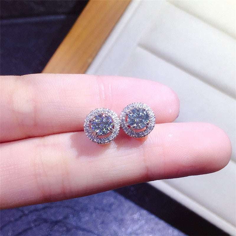 Elegant Bridal Jewelry, Fashion Earrings Women, Moissanite Diamond Studs - available at Sparq Mart