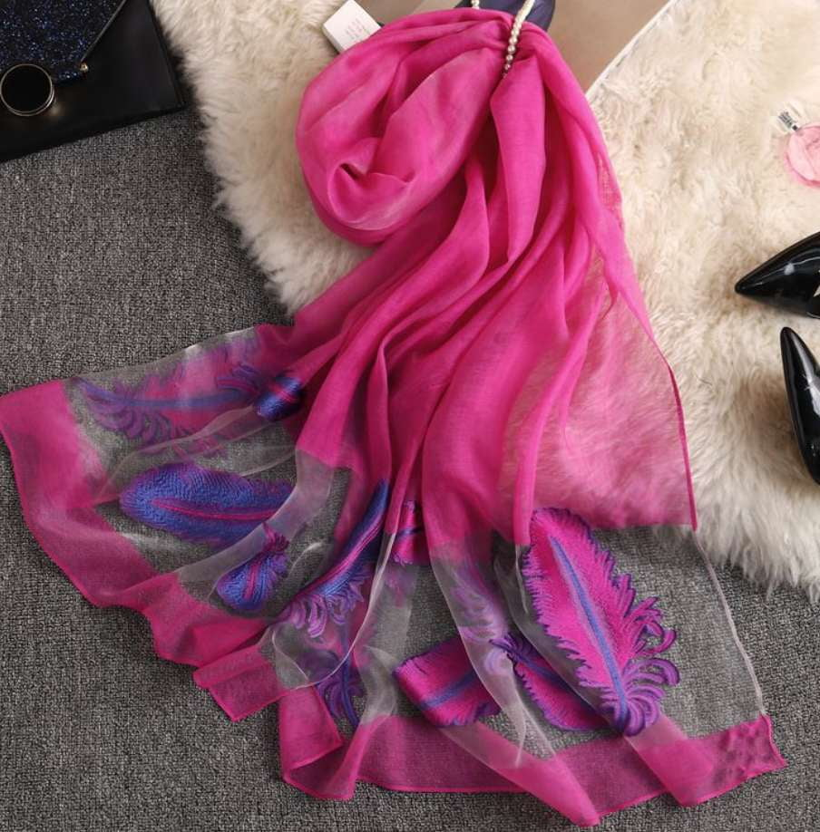 Beach Scarf Sunscreen, Fashion Sun Protection, Silk Organza Scarf - available at Sparq Mart