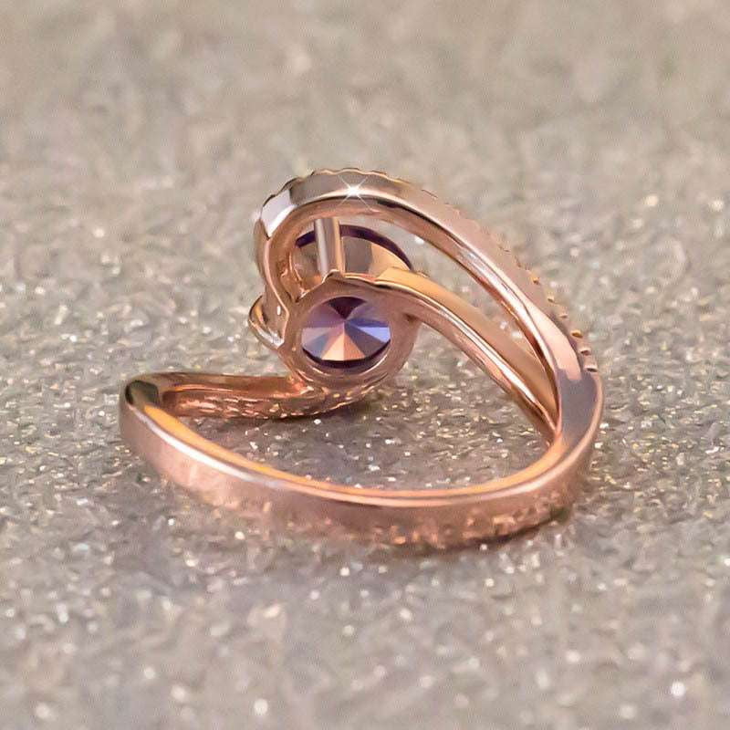 Purple Zircon Engagement, Rose Gold Zircon, Zircon Ring Size - available at Sparq Mart