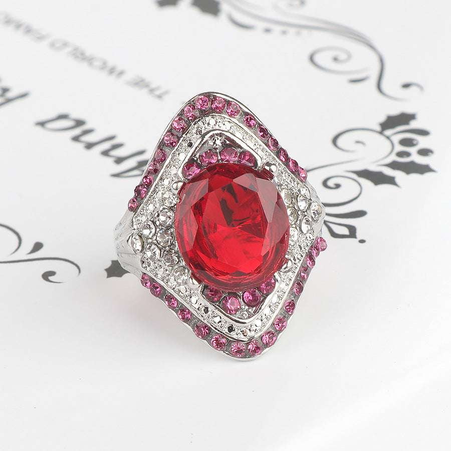 Elegant Ruby Engagement Ring, Ladies Ruby Silver Ring, Sterling Silver Ruby Jewelry - available at Sparq Mart