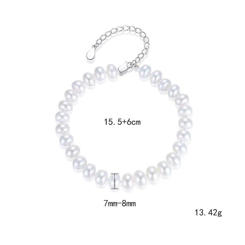 Elegant pearl bracelet, freshwater pearl bracelet, S925 silver bracelet - available at Sparq Mart