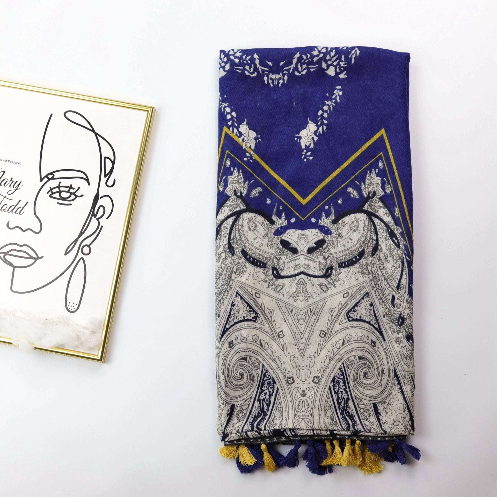 Designer Shawl Wrap, Luxurious Silk Scarf, Printed Silk Shawl - available at Sparq Mart