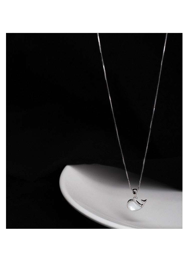 elegant necklace pendant, lady whale pendant, silver whale necklace - available at Sparq Mart