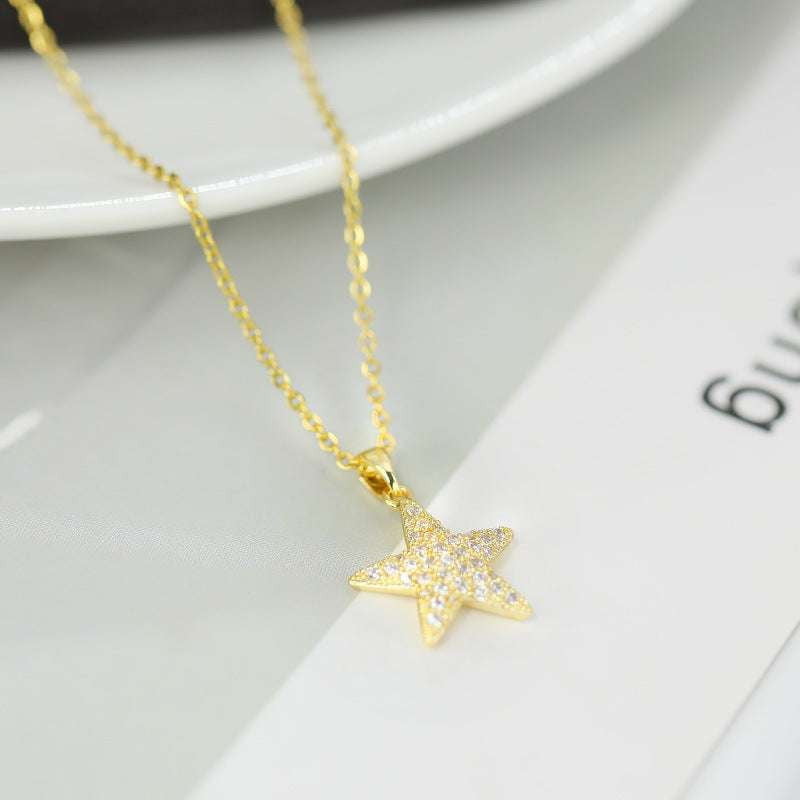 Fashionable Simple Necklace, Star Pendant Necklace, Titanium Steel Jewelry - available at Sparq Mart