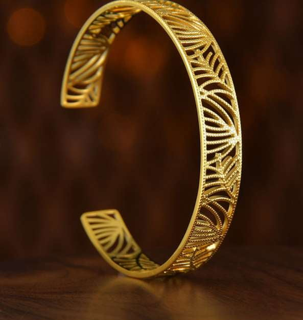 Elegant Steel Bracelet, Leaf Design Jewelry, Titanium Fashion Bracelets - available at Sparq Mart