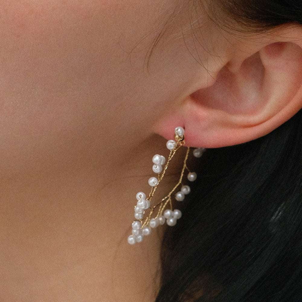 Elegant Pearl Drop, Tree Branch Jewelry, Vine Pearl Earrings - available at Sparq Mart