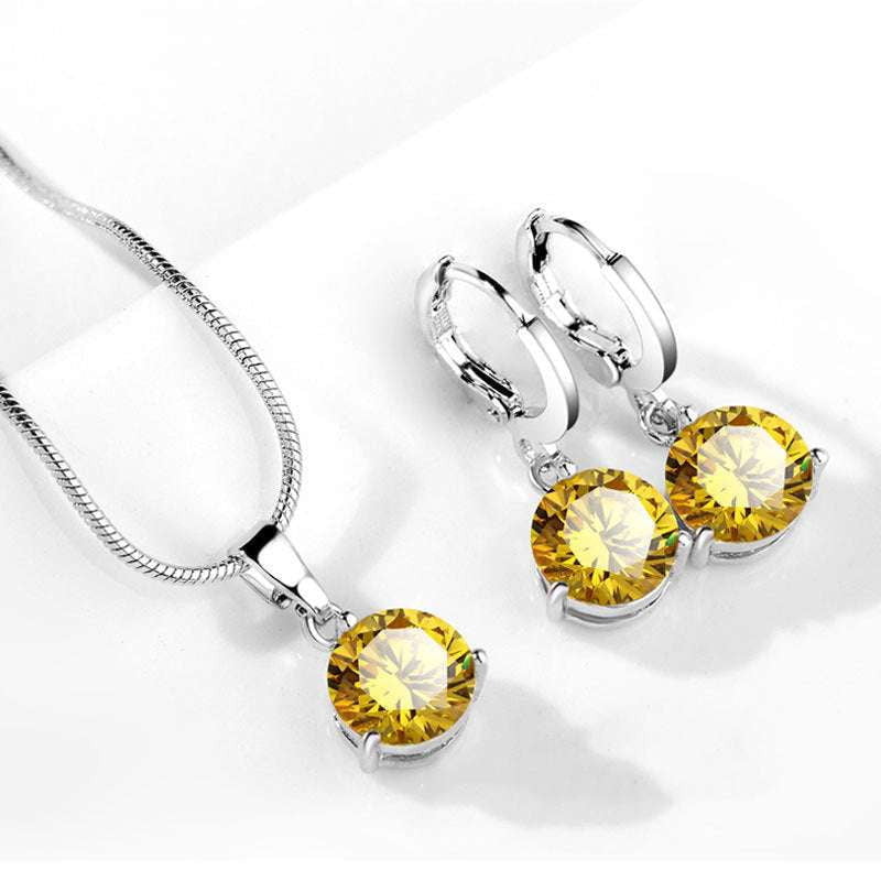 Elegant Jewelry Set, Gemstone Necklace Set, Water Drop Earrings - available at Sparq Mart