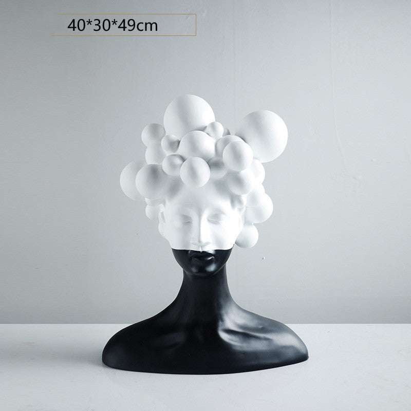 Chic Room Sculpture, Elegant Woman Figurine, Mysterious Decor Accent - available at Sparq Mart