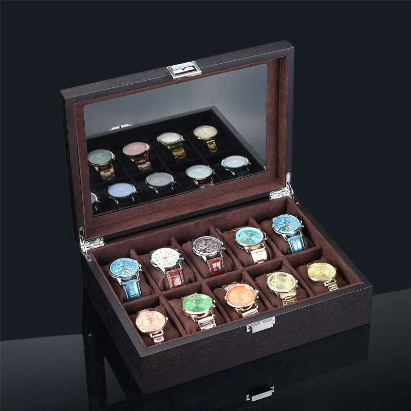 secure watch organizer, suede pillow storage, wooden watch box - available at Sparq Mart