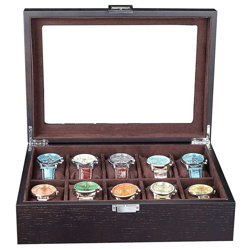 secure watch organizer, suede pillow storage, wooden watch box - available at Sparq Mart