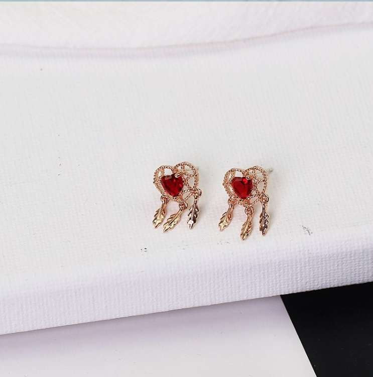 Elegant Silver Studs, Korean Style Earrings, Zirconia Heart Earrings - available at Sparq Mart