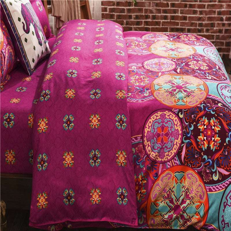 Bohemian Bedding Set, Ethnic Style Comforter, Pillowcase Bed Set - available at Sparq Mart