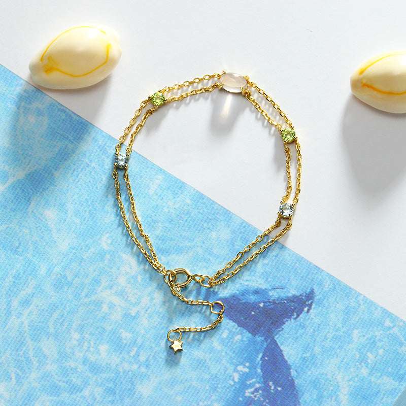 Double layer bracelet, Natural crystal, Wholesale jewelry - available at Sparq Mart