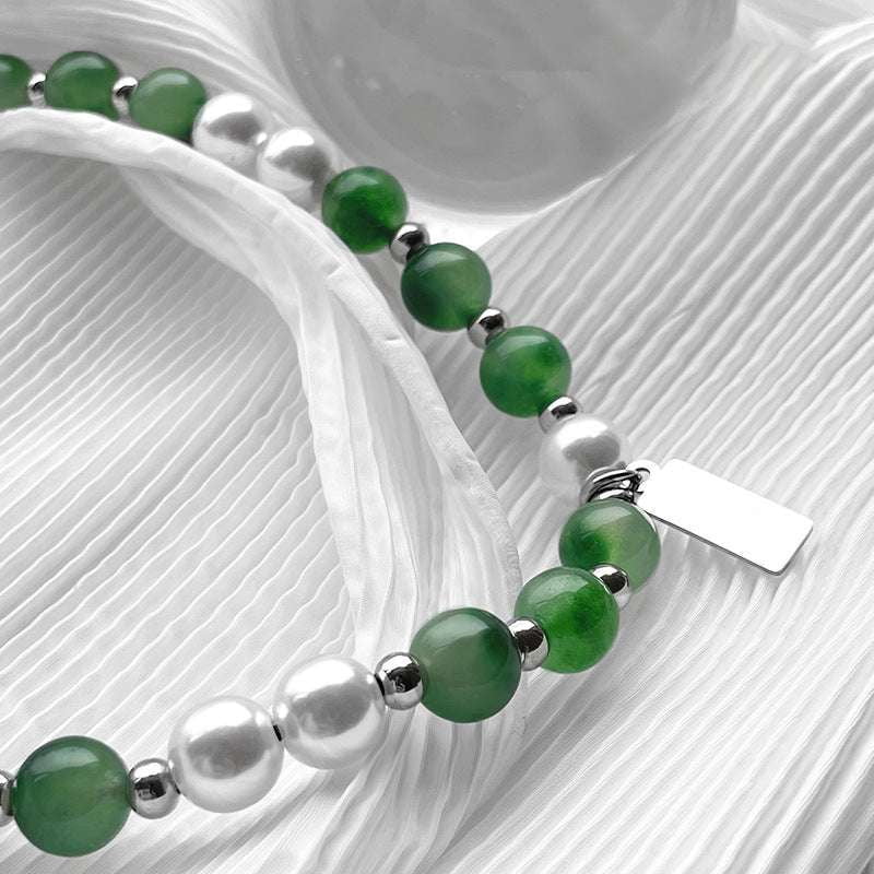 Chinese Style Necklace, Exquisite Jewelry, Jade Pearl Stitching - available at Sparq Mart