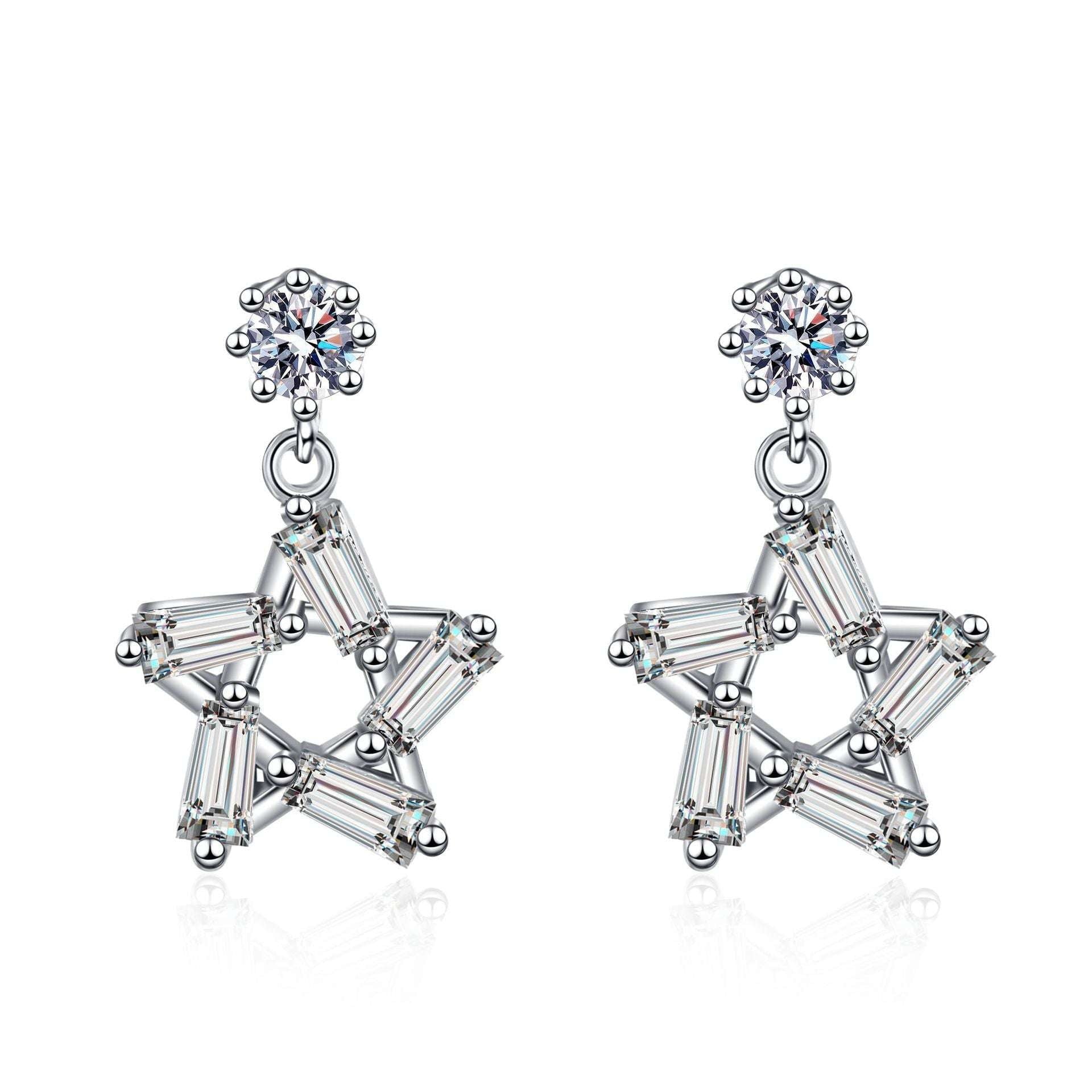 Elegant Silver Studs, Sterling Earring Essentials, Women's Moissanite Earrings - available at Sparq Mart