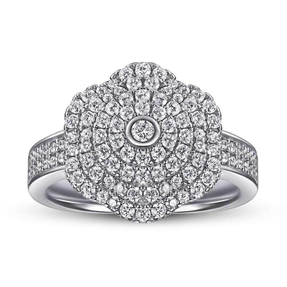 Silver Ornate Ring, Sterling Zircon Ring, Zircon Engagement Band - available at Sparq Mart