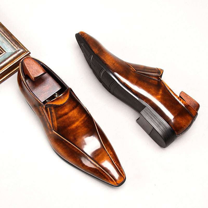 British Style Shoes, Men's Pointed Loafers, Patent Leather Loafers - available at Sparq Mart