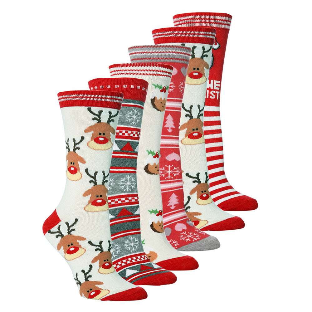 Cozy Christmas Socks, Holiday Cotton Footwear, Santa Patterned Socks - available at Sparq Mart