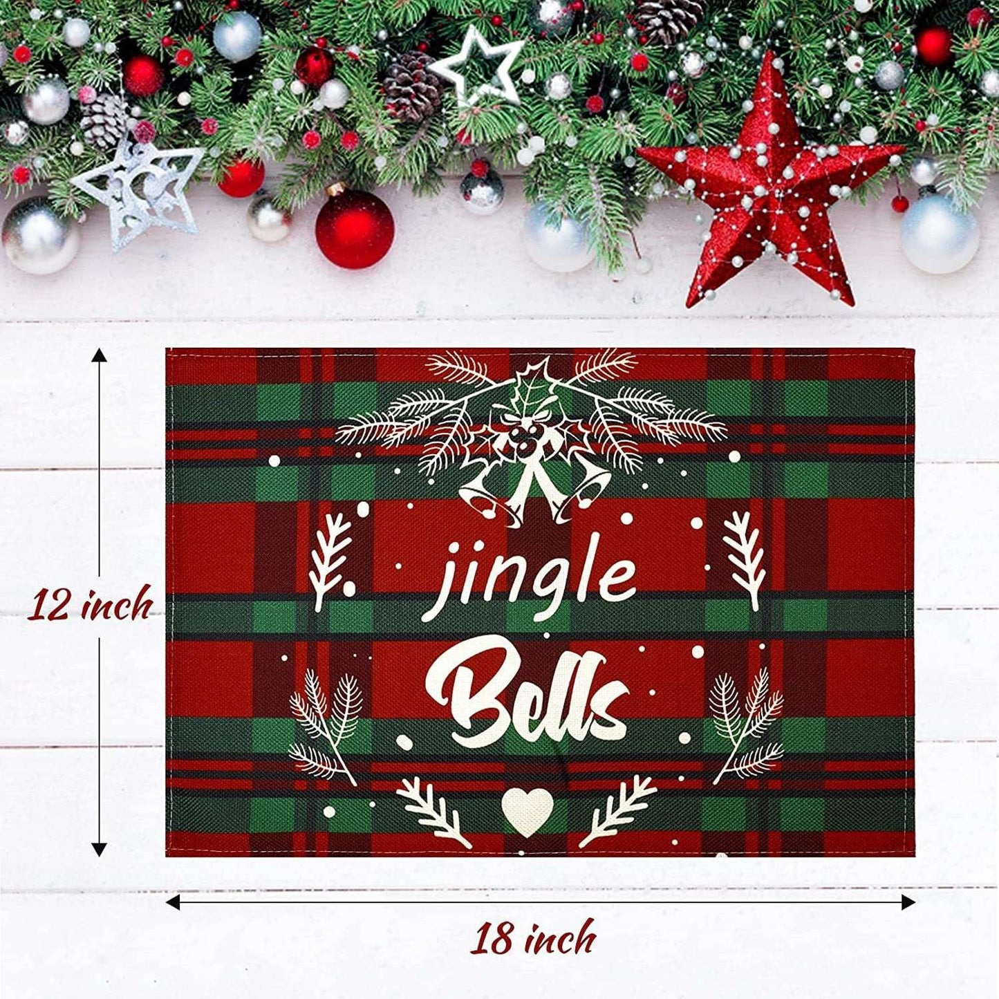 Fashionable Christmas Placemats, Festive Table Decor, Insulated Linen Placemats - available at Sparq Mart