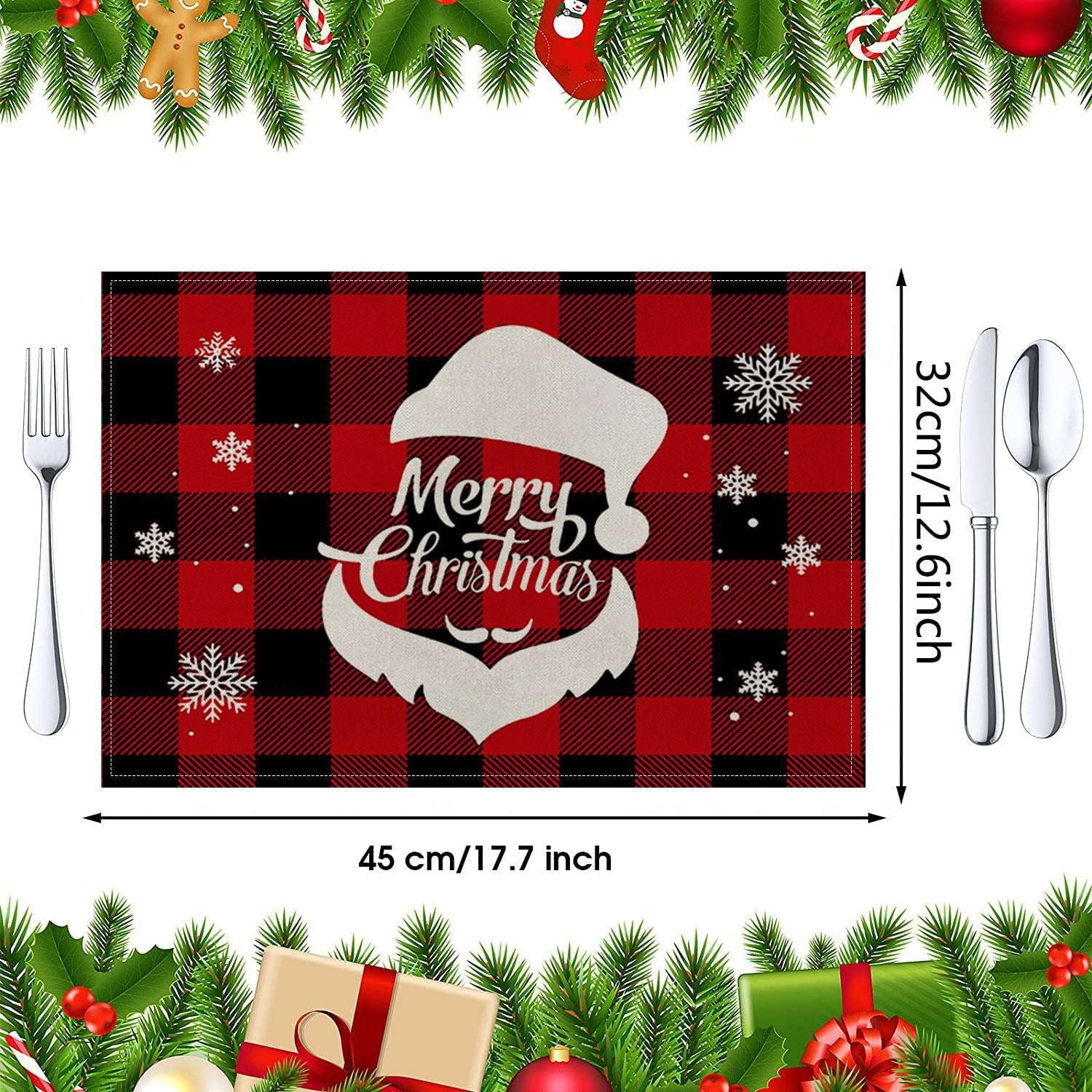 Fashionable Christmas Placemats, Festive Table Decor, Insulated Linen Placemats - available at Sparq Mart