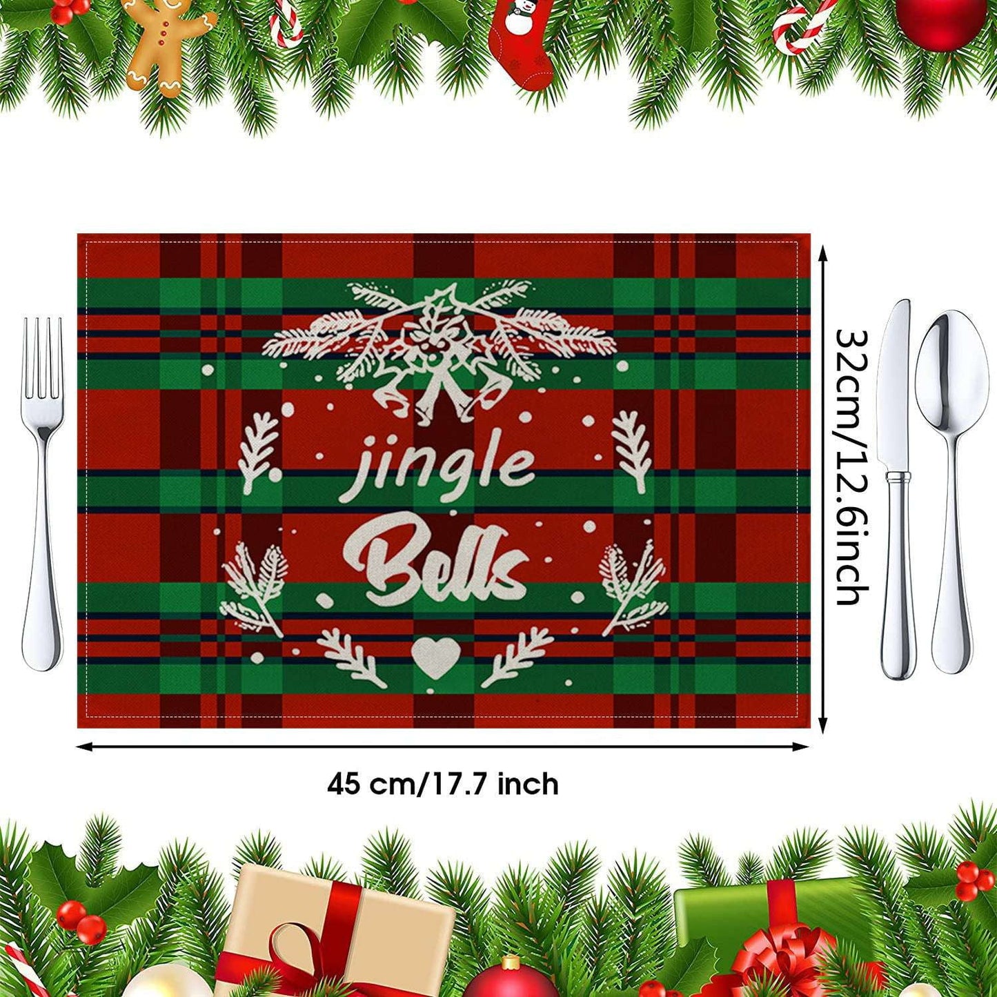 Fashionable Christmas Placemats, Festive Table Decor, Insulated Linen Placemats - available at Sparq Mart