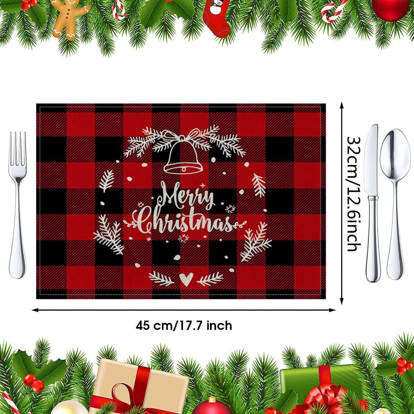 Fashionable Christmas Placemats, Festive Table Decor, Insulated Linen Placemats - available at Sparq Mart