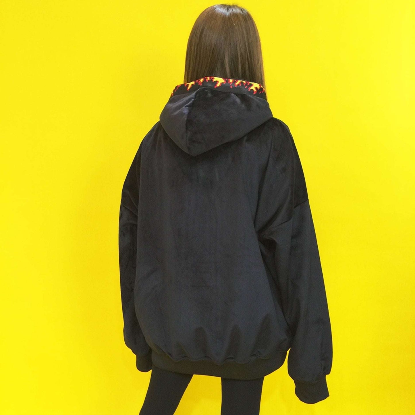 Embroidered Hoodie Dress, Flame Ribbon Hoodie, Street Style Hoodie - available at Sparq Mart