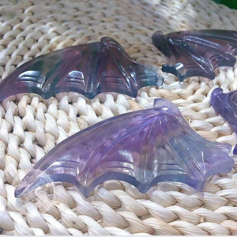 Bat wing collectible, Fluorite bat decor, Ornamental bat wings - available at Sparq Mart