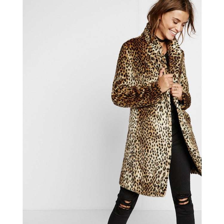 Stylish Leopard Print, Wholesale Fashion, Women's Fur Coat - available at Sparq Mart