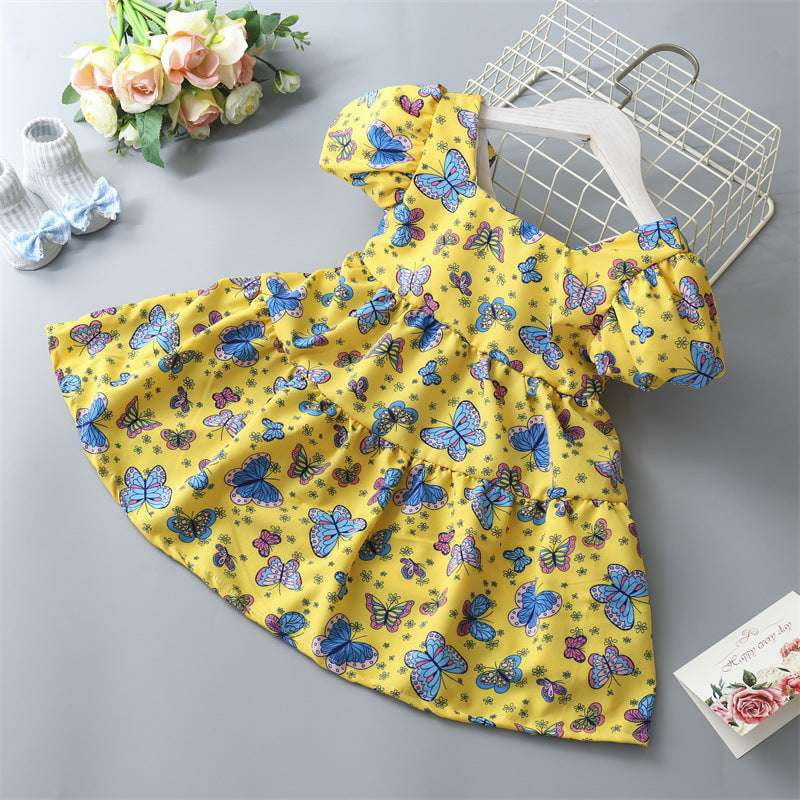 Childrens Dress Fashion, Floral Bowknot Skirt, Girls Princess Dress - available at Sparq Mart