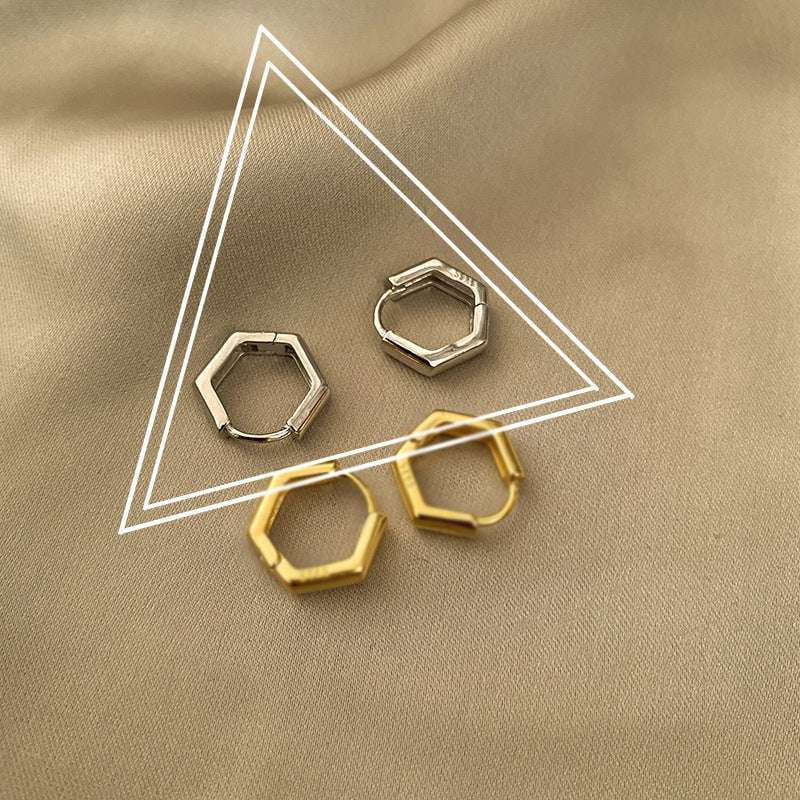 Geometric Dangle Earrings, Gold Statement Earrings, Trendy Gold Earrings - available at Sparq Mart