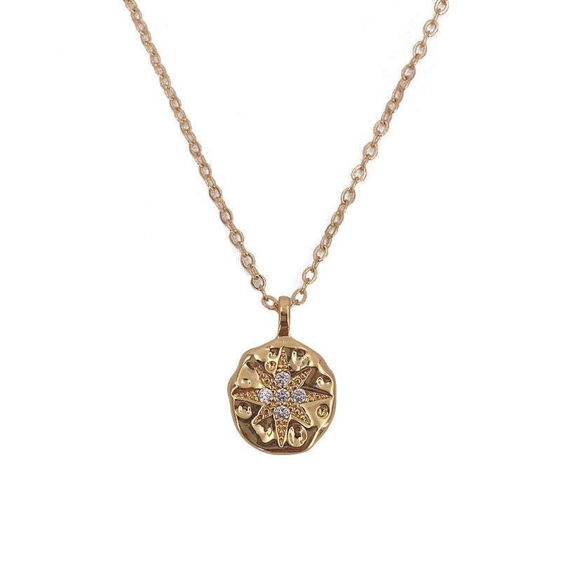 Elegant Gold Necklace, Ladies Fashion Neckwear, Sun Pendant Necklace - available at Sparq Mart