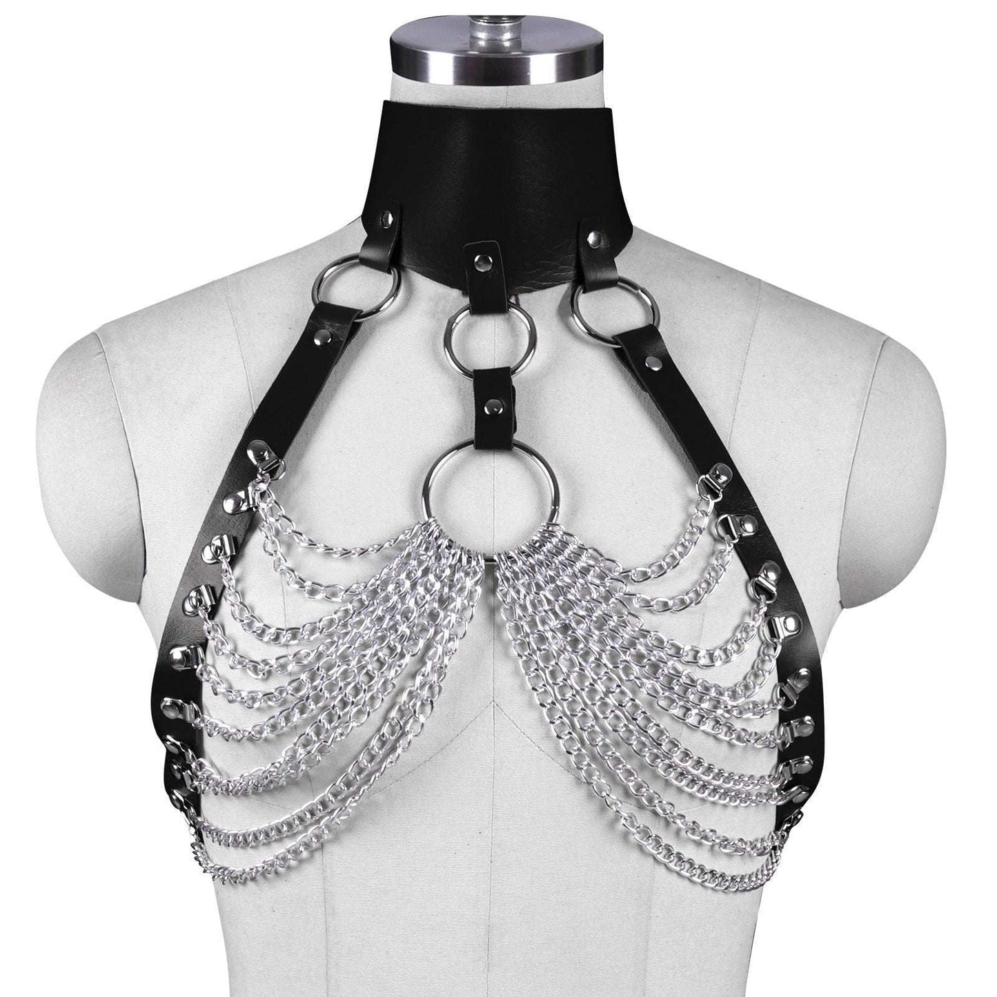 Gothic Body Harness, Leather Strap Accessory, Punk Leather Jewelry - available at Sparq Mart