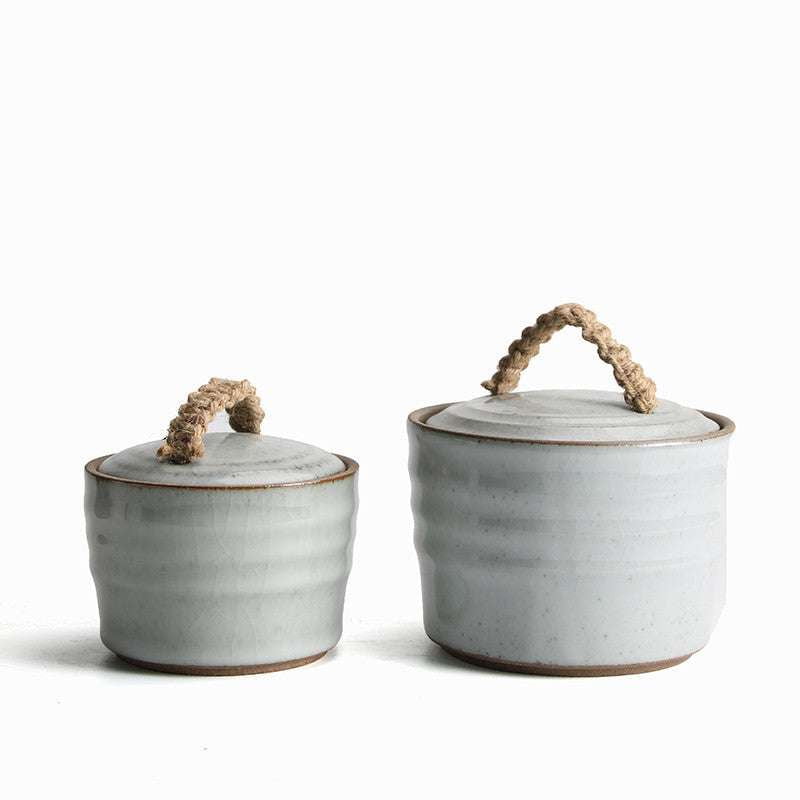 Ceramic Tea Container, Handmade Tea Caddy, Retro Style Stoneware - available at Sparq Mart