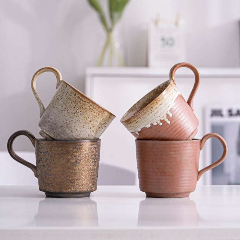 handmade ceramic cup, Japanese stoneware mug, retro coffee cup - available at Sparq Mart