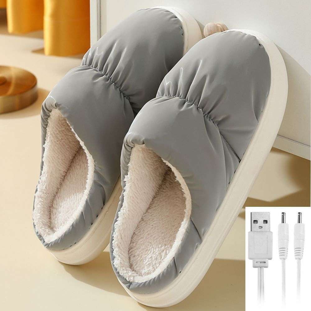 Cozy Warming Footwear, Thermal Down Slippers, USB Heated Slippers - available at Sparq Mart