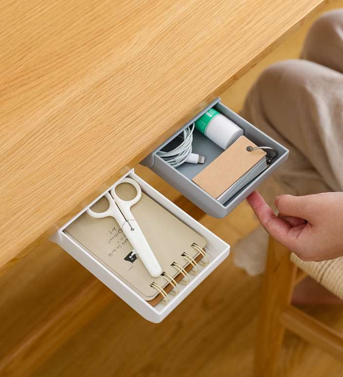 desk organizer drawer, hidden storage solutions, under desk holder - available at Sparq Mart