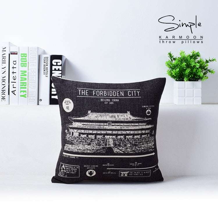 43x43cm Size, Cotton Linen Cushion, Simple Style Pillowcase - available at Sparq Mart