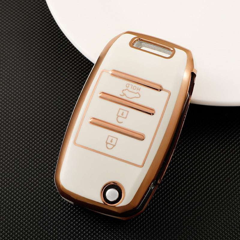 Car Key Case, Golden Edge, Protective Cover - available at Sparq Mart