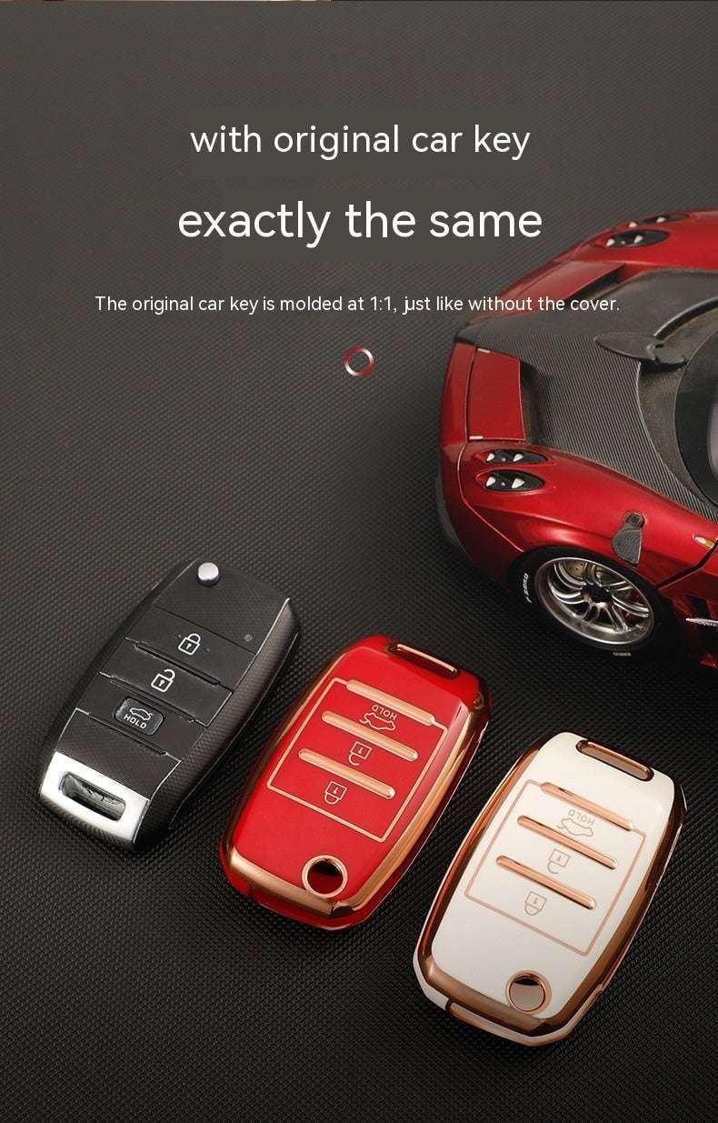 Car Key Case, Golden Edge, Protective Cover - available at Sparq Mart