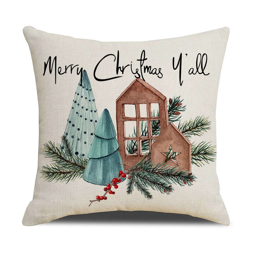 Linen Christmas Pillow, Printed Watercolor Pillow, Wholesale Christmas Pillow - available at Sparq Mart